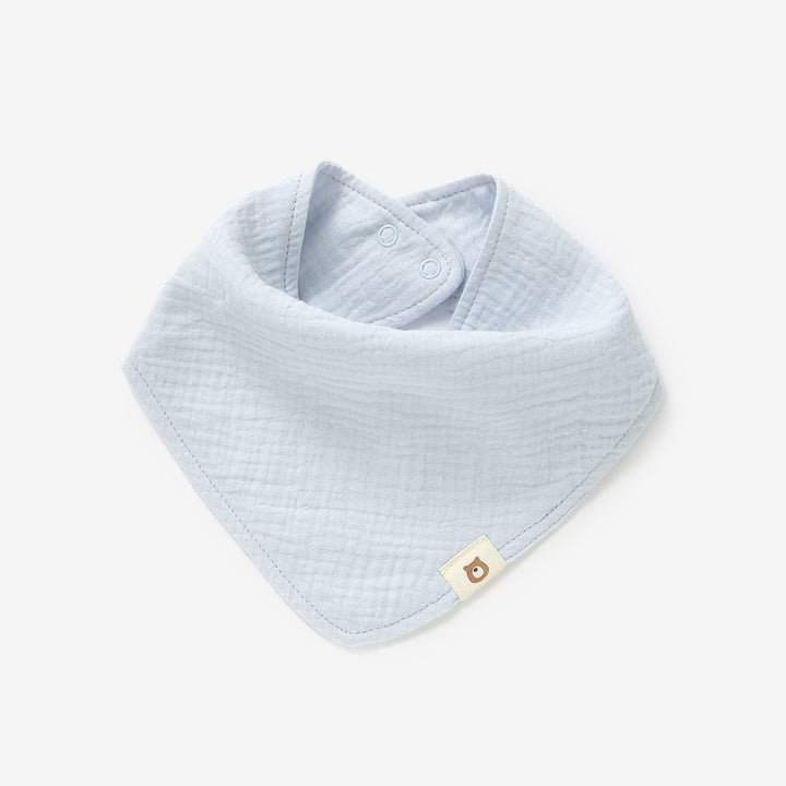 JBØRN Organic Cotton Muslin Baby Dribble Bib Powder Blue Muslin Bib - Personalisable Baby Products Sold and Personalised by JustBørn
