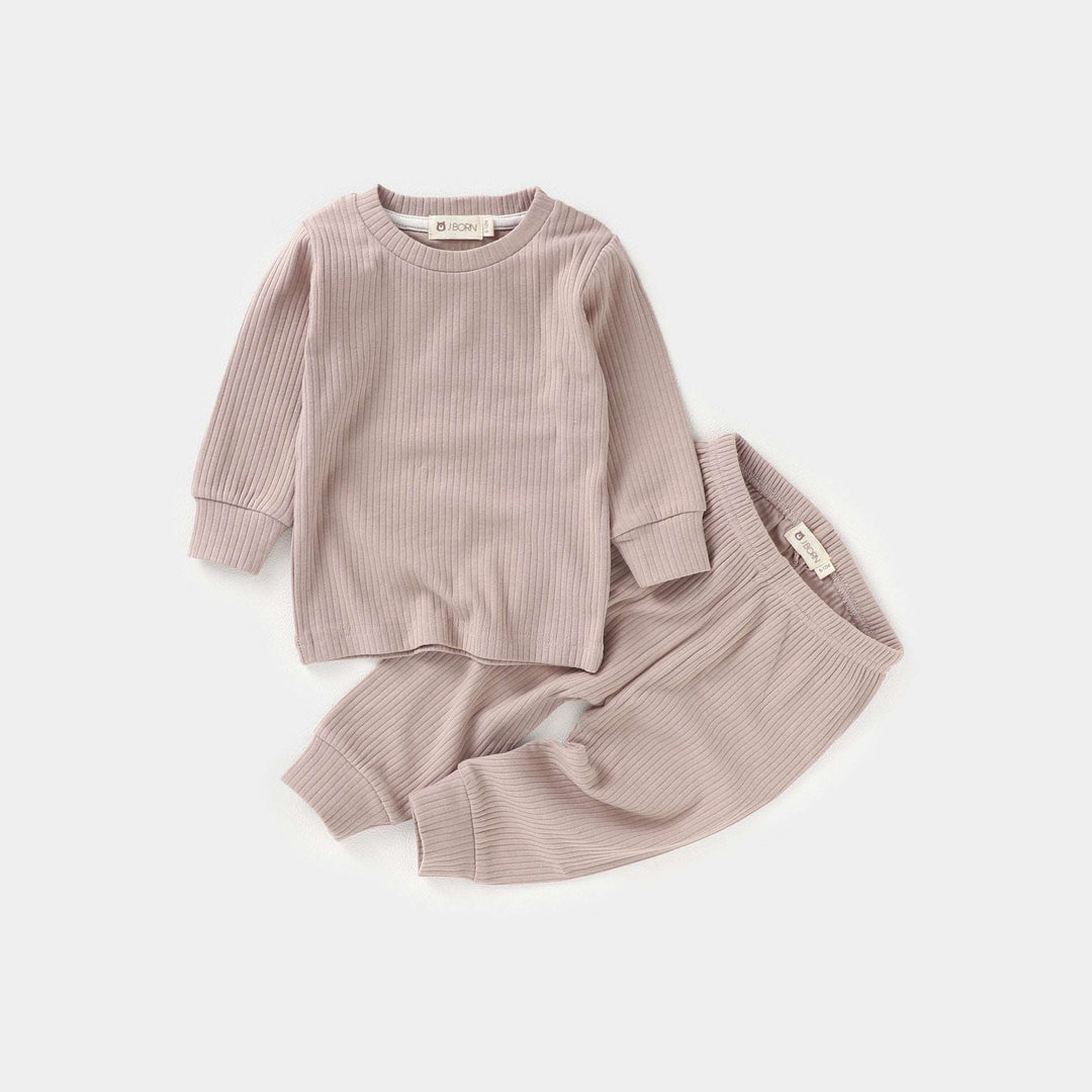 JBØRN Organic Cotton Ribbed Toddler Pyjamas | 6+ Months | SALE Dusky Blush - Personalisable Baby Products Sold and Personalised by JustBørn