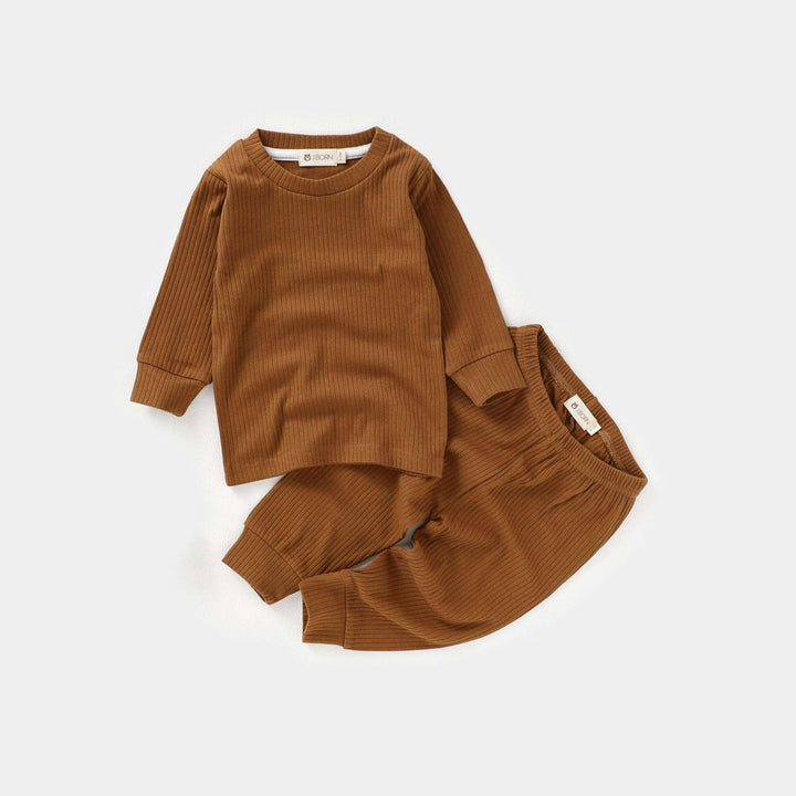 JBØRN Organic Cotton Ribbed Toddler Pyjamas | 6+ Months | SALE Clay - Personalisable Baby Products Sold and Personalised by JustBørn
