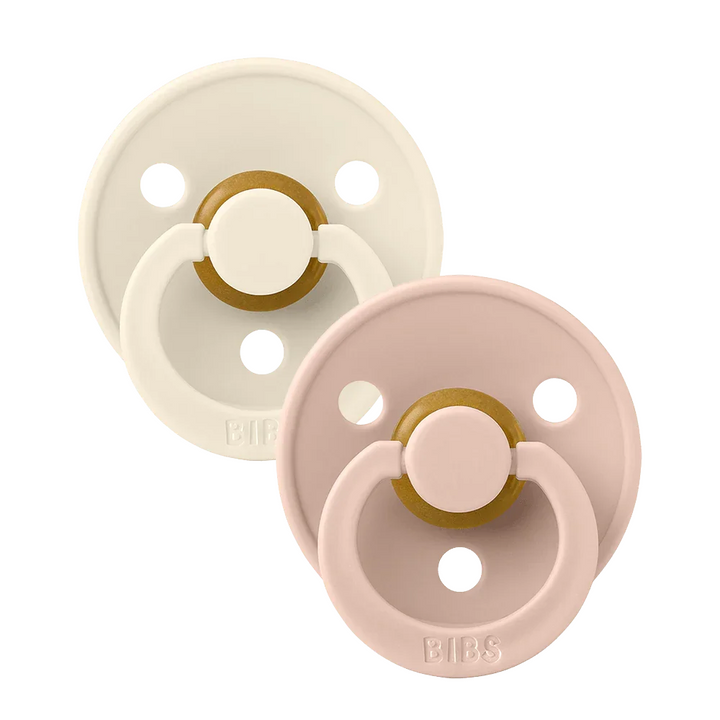 BIBS Colour Natural Rubber Latex Pacifiers (Size 3) | Personalisable 2-Pack | Blush & Ivory - Personalisable Baby Products Sold and Personalised by JustBørn