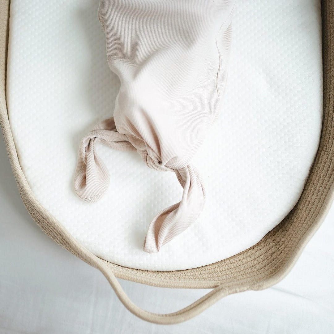 JBØRN Organic Cotton Knotted Baby Sleeping Gown & Hat - Personalisable Baby Products Sold and Personalised by JustBørn