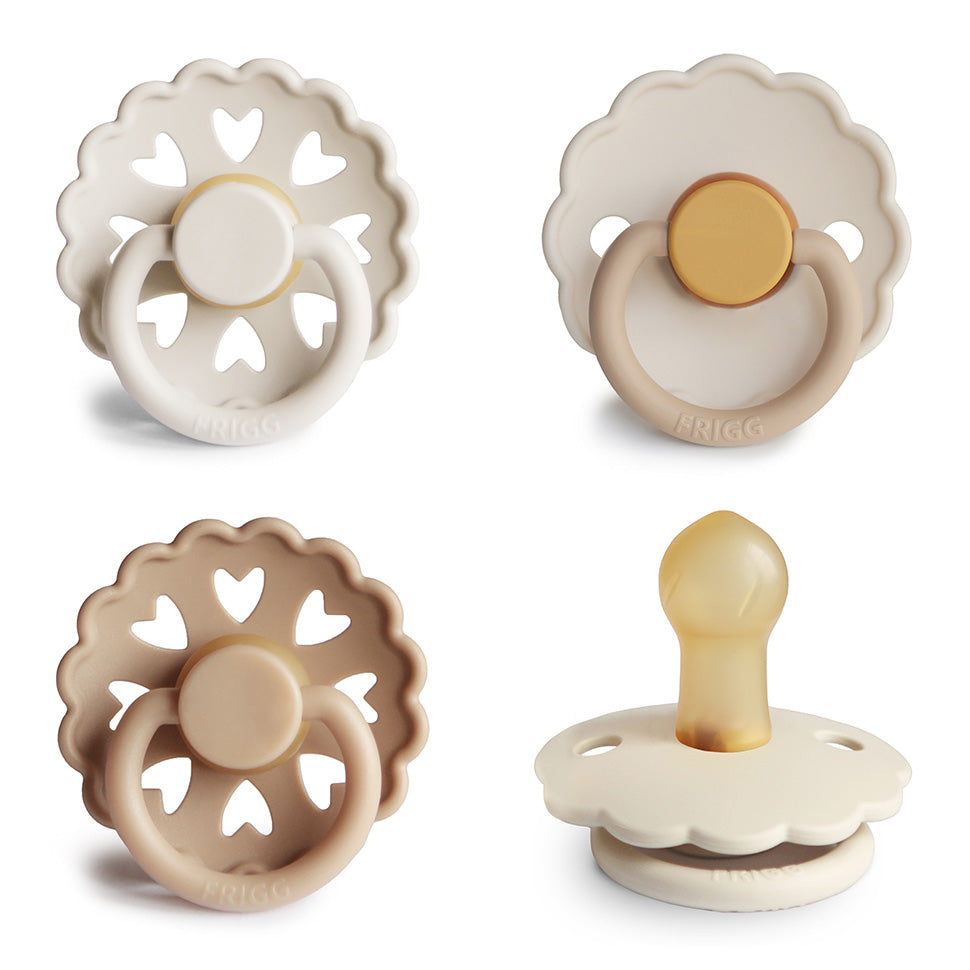 FRIGG Daisy Pack of 4 and 6 Latex Pacifiers(FOR BUNDLES ONLY) Snowflake Dream 4 pack - Personalisable Baby Products Sold and Personalised by JustBørn