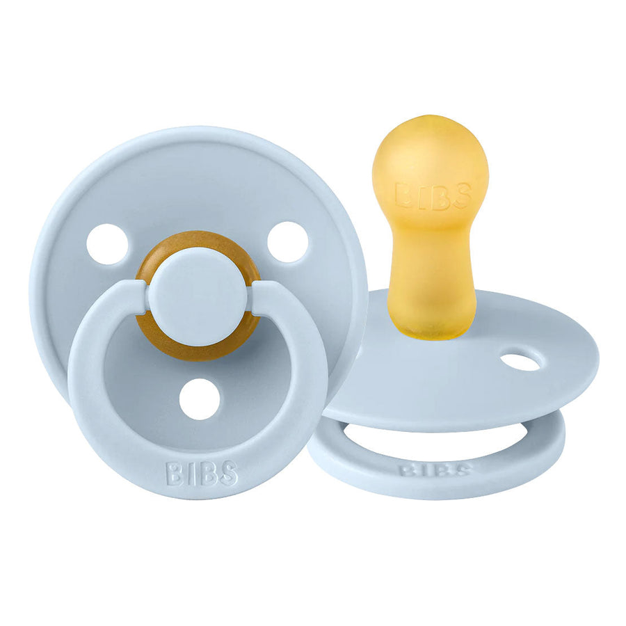 BIBS Colour Natural Rubber Latex Pacifiers Baby Blue Size 2 (6-18 Months) - Personalisable Baby Products Sold and Personalised by JustBørn
