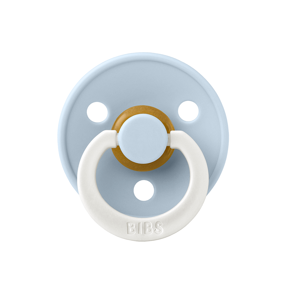 BIBS Colour Natural Rubber Latex Pacifiers Baby Blue Night Glow - Personalisable Baby Products Sold and Personalised by JustBørn