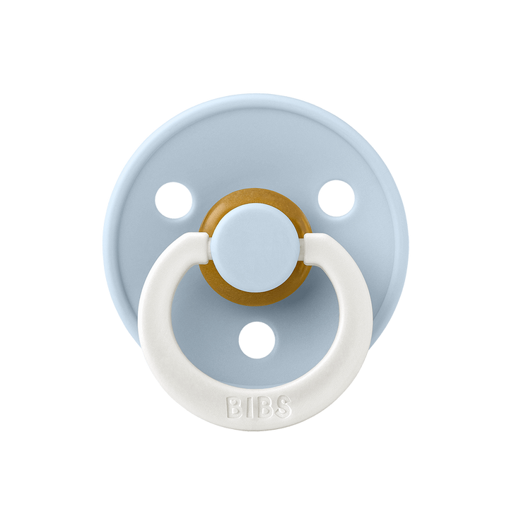 BIBS Colour Natural Rubber Latex Pacifiers Baby Blue Night Glow - Personalisable Baby Products Sold and Personalised by JustBørn
