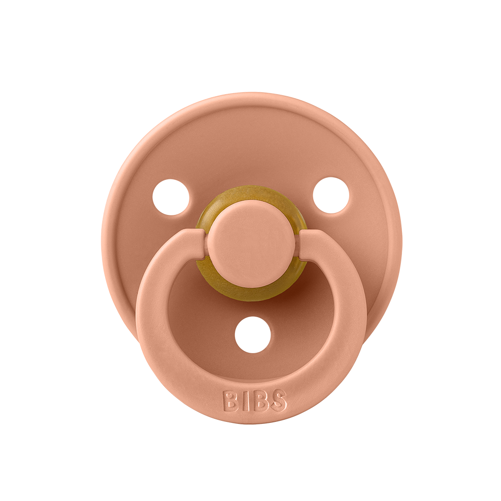 BIBS Colour Natural Rubber Latex Pacifiers Peach - Personalisable Baby Products Sold and Personalised by JustBørn