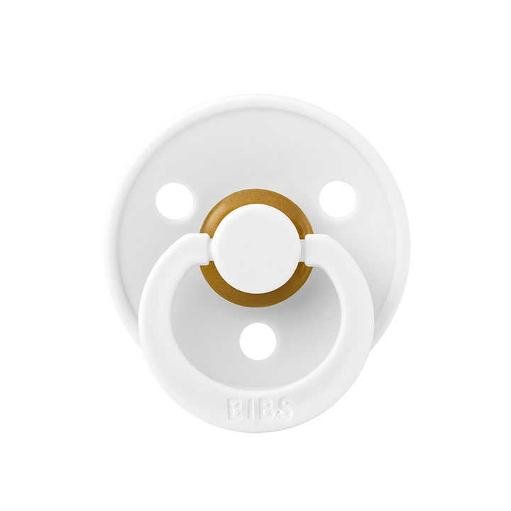 BIBS Colour Natural Rubber Latex Pacifiers White - Personalisable Baby Products Sold and Personalised by JustBørn