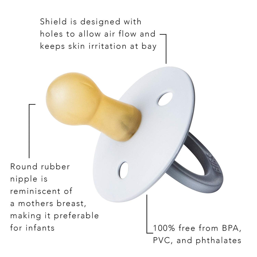 BIBS Colour Natural Rubber Latex Pacifiers Size 1 & 2 - Personalisable Baby Products Sold and Personalised by JustBørn