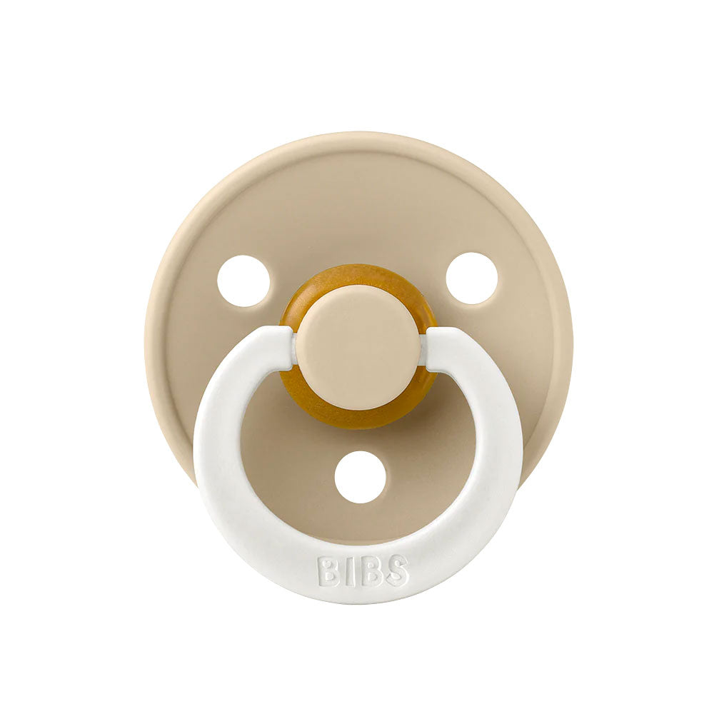 BIBS Colour Natural Rubber Latex Pacifiers (Size 3) | Personalisable Vanilla Night Glow - Personalisable Baby Products Sold and Personalised by JustBørn