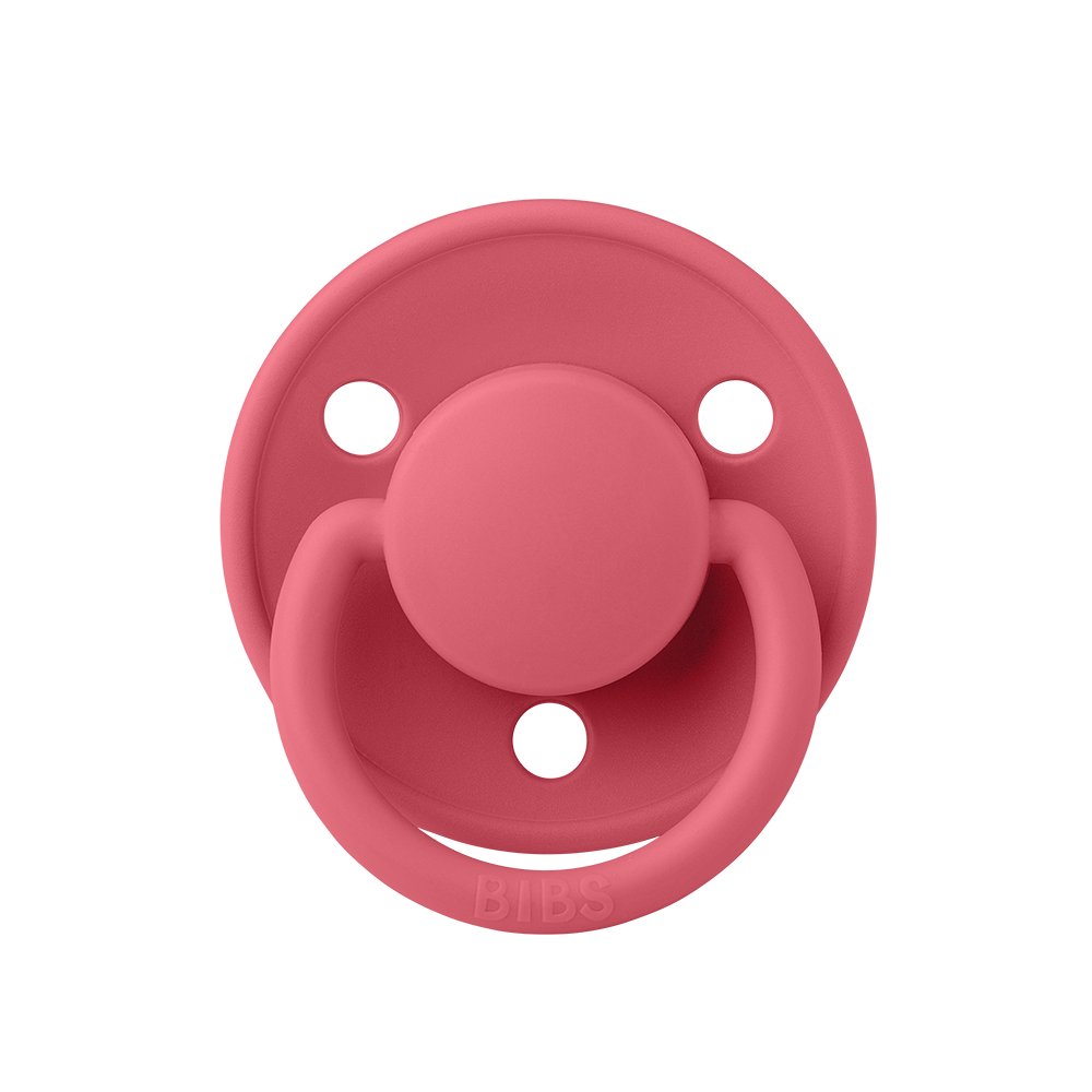 BIBS De Lux Natural Rubber Latex Pacifiers | Sale Coral - Personalisable Baby Products Sold and Personalised by JustBørn