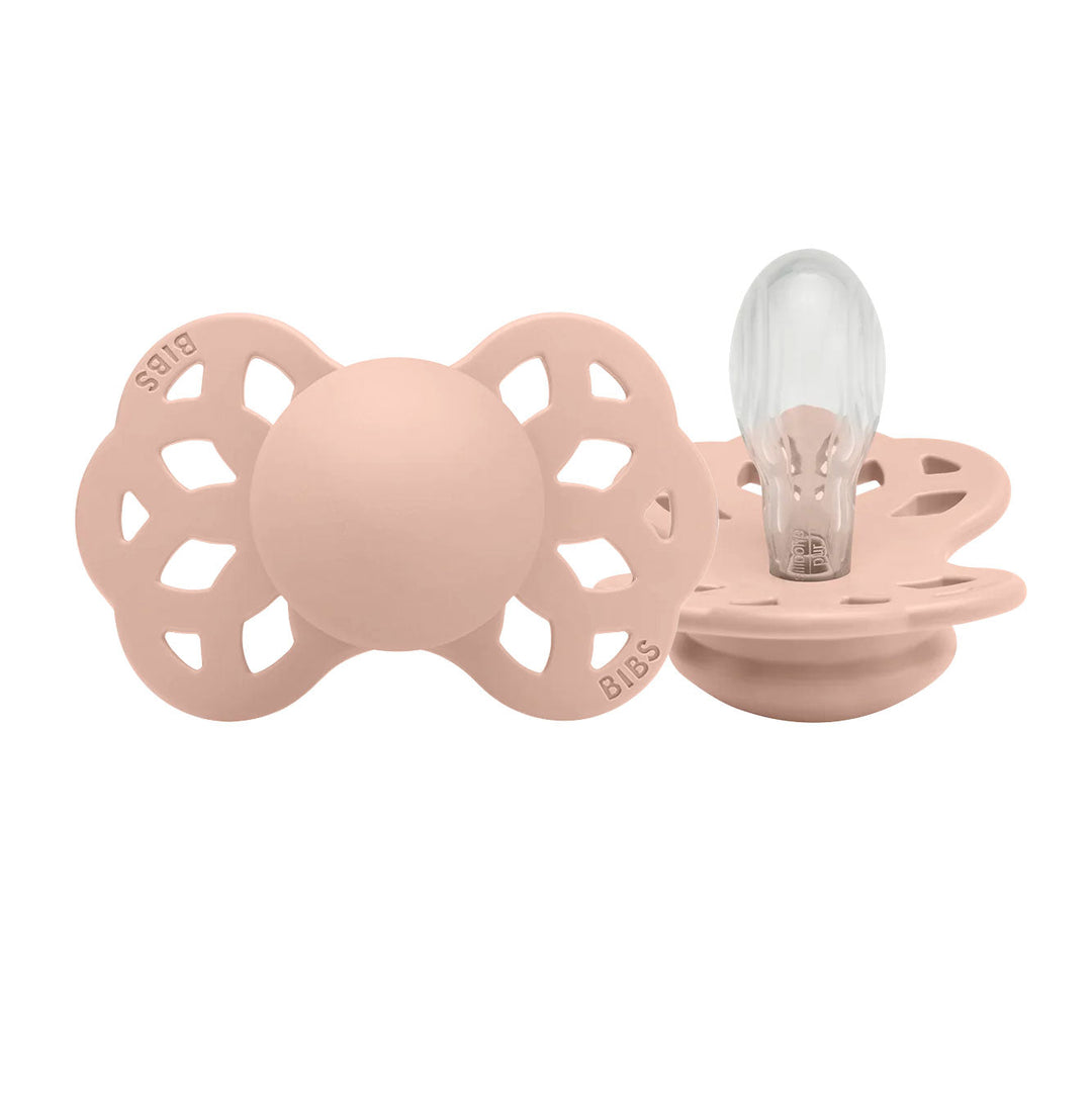 BIBS Infinity Symmetrical Silicone Pacifiers Blush - Personalisable Baby Products Sold and Personalised by JustBørn
