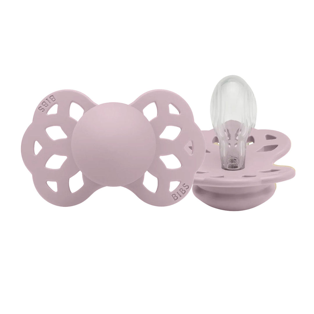 BIBS Infinity Symmetrical Silicone Pacifiers Dusky Lilac - Personalisable Baby Products Sold and Personalised by JustBørn