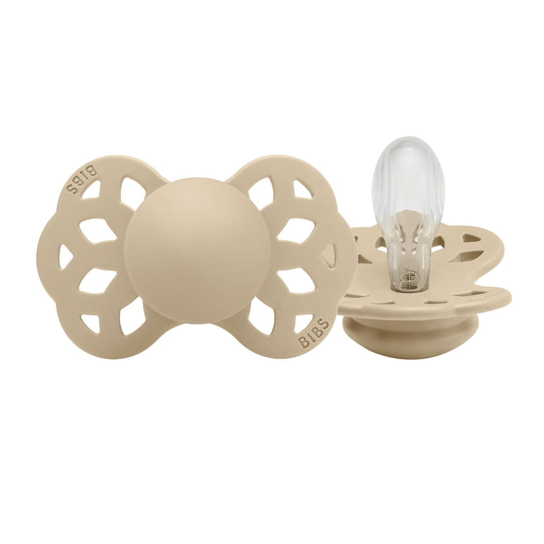 BIBS Infinity Symmetrical Silicone Pacifiers Vanilla - Personalisable Baby Products Sold and Personalised by JustBørn