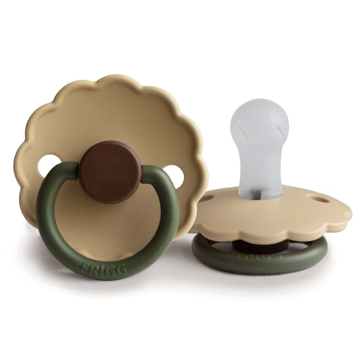 FRIGG Daisy Silicone Pacifiers Acorn - Personalisable Baby Products Sold and Personalised by JustBørn