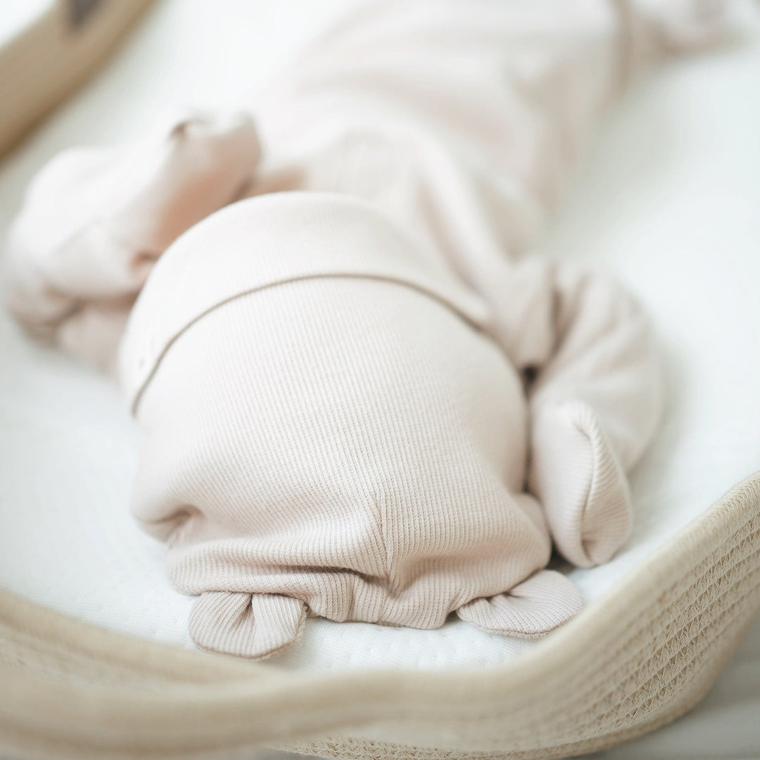 JBØRN Organic Cotton Knotted Baby Sleeping Gown & Hat - Personalisable Baby Products Sold and Personalised by JustBørn