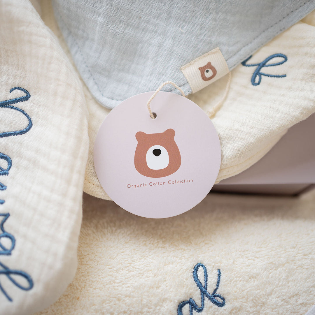 JBØRN Organic Cotton Muslin Baby Dribble Bib - Personalisable Baby Products Sold and Personalised by JustBørn