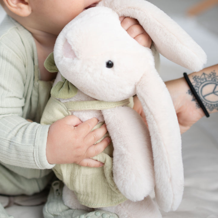 JBØRN Bunny Soft Toy & Matching Baby Bib Gift Set - Personalisable Baby Products Sold and Personalised by JustBørn