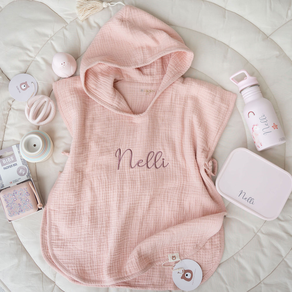 JBØRN Beach Set | Hooded Poncho, Water Bottle & Snack Box - Personalisable Baby Products Sold and Personalised by JustBørn