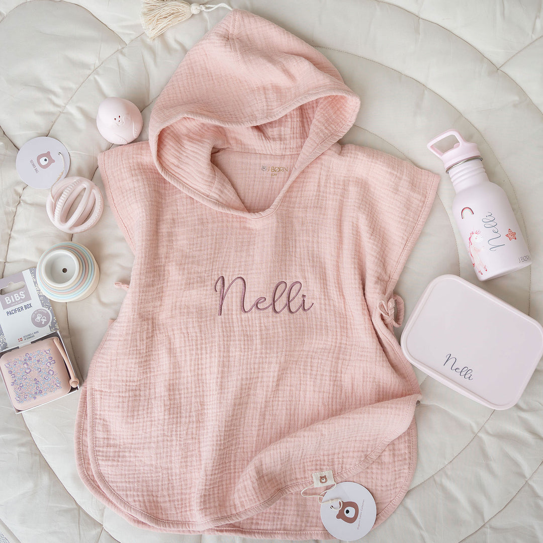 JBØRN Beach Set | Hooded Poncho, Water Bottle & Snack Box - Personalisable Baby Products Sold and Personalised by JustBørn