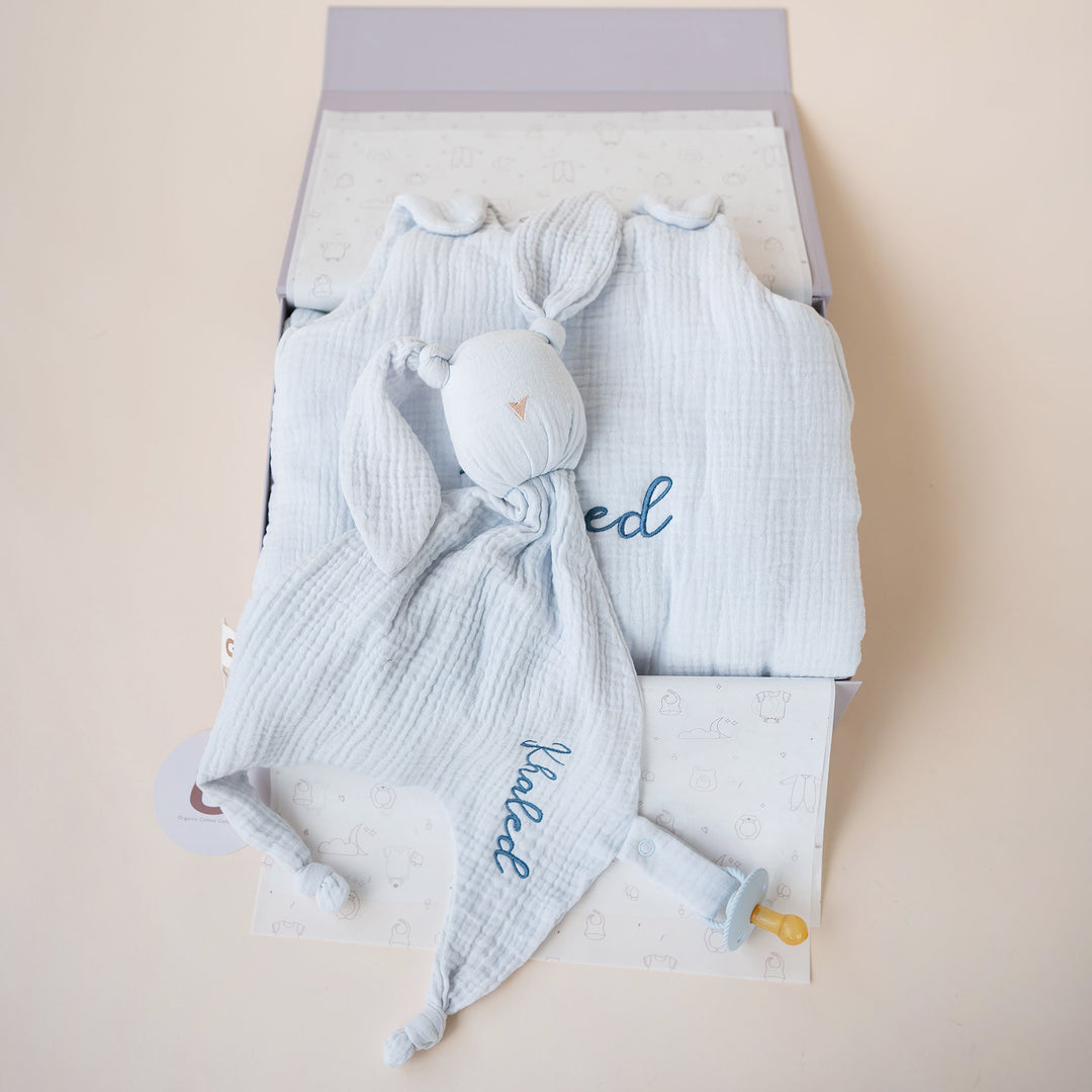 JBØRN Muslin Sleeping Bag & Comforter Set | Organic Cotton - Personalisable Baby Products Sold and Personalised by JustBørn