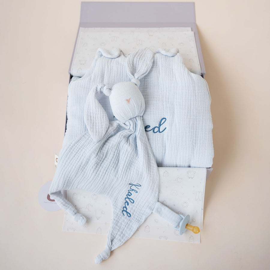 JBØRN Muslin Sleeping Bag & Comforter Set | Organic Cotton - Personalisable Baby Products Sold and Personalised by JustBørn