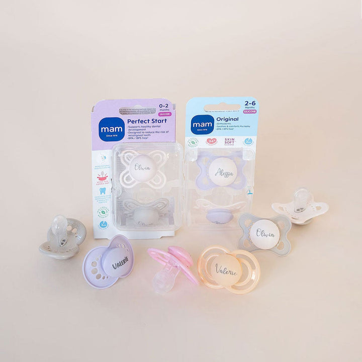 MAM Original Soother 0-6 Months & Matching Pacifier Clip - Personalisable Baby Products Sold and Personalised by JustBørn