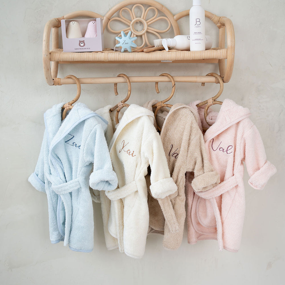 JBØRN Baby Bathrobe & Skincare Gift Set - Personalisable Baby Products Sold and Personalised by JustBørn