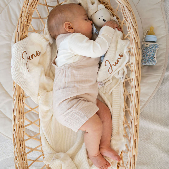 JBØRN Knitted Blanket - Personalisable Baby Products Sold and Personalised by JustBørn