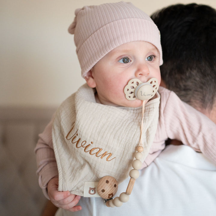 JBØRN Organic Cotton Muslin Baby Dribble Bib - Personalisable Baby Products Sold and Personalised by JustBørn