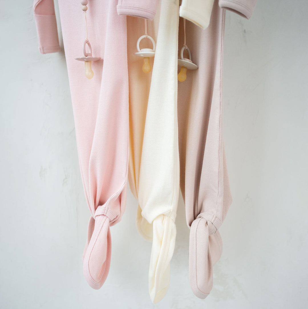 JBØRN Organic Cotton Knotted Baby Sleeping Gown & Hat - Personalisable Baby Products Sold and Personalised by JustBørn