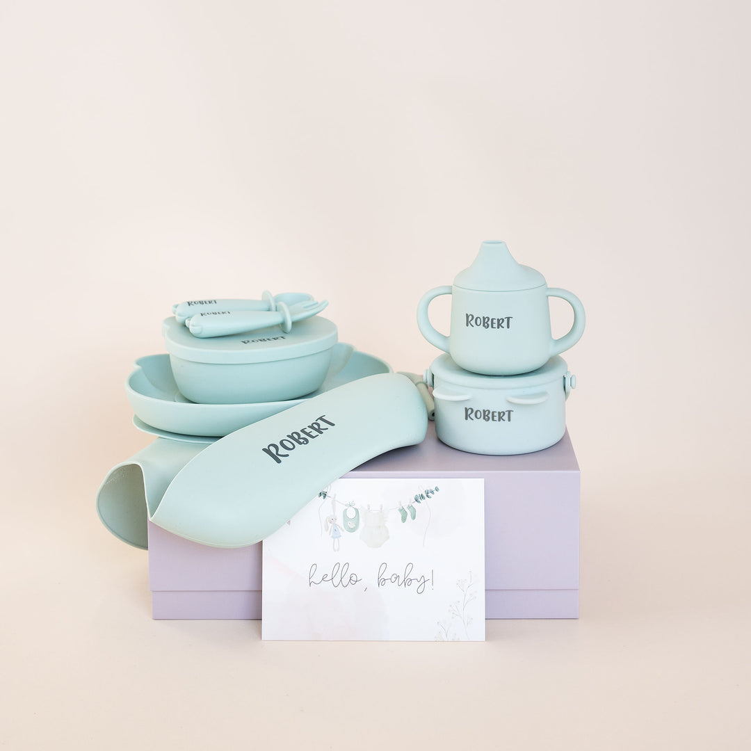 JBØRN Baby Weaning Full Essentials Gift Box - Personalisable Baby Products Sold and Personalised by JustBørn