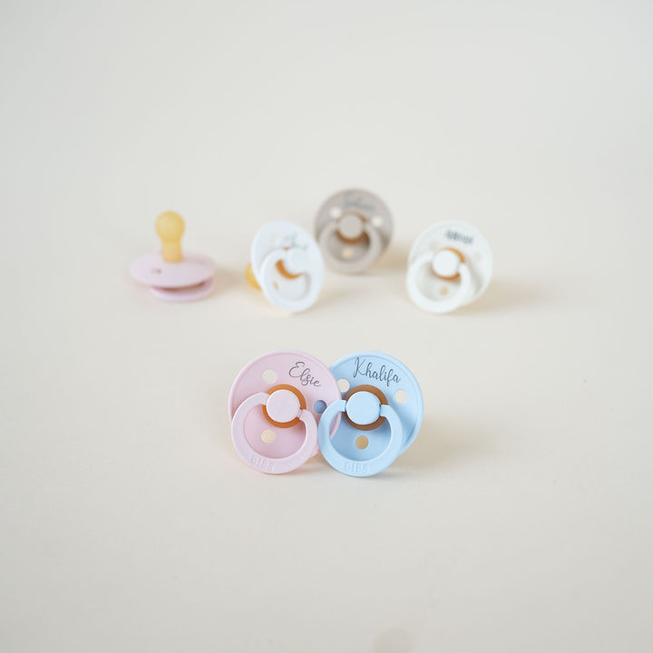BIBS Colour Natural Rubber Latex Pacifiers Size 1 & 2 - Personalisable Baby Products Sold and Personalised by JustBørn