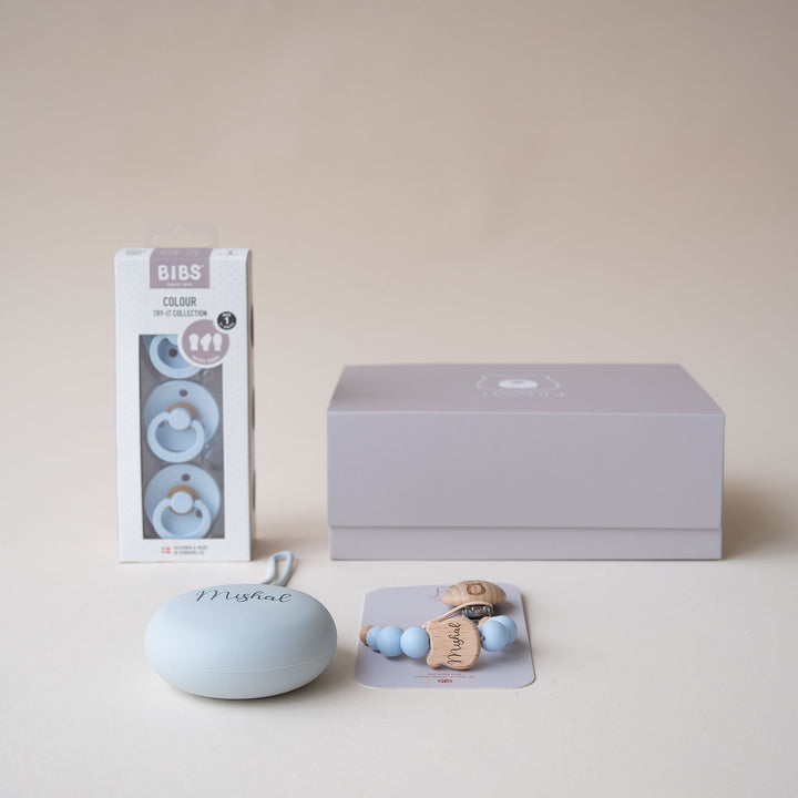 JBØRN x BIBS Gift Box | Baby's First Pacifier Pack & Holders Set - Personalisable Baby Products Sold and Personalised by JustBørn