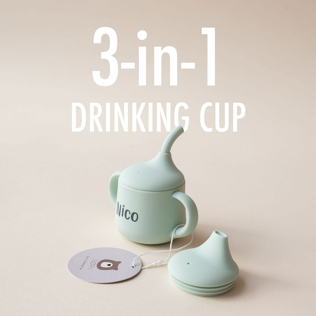 JBØRN 3-in-1 Drinking Cup | Baby Sippy Cup - Personalisable Baby Products Sold and Personalised by JustBørn