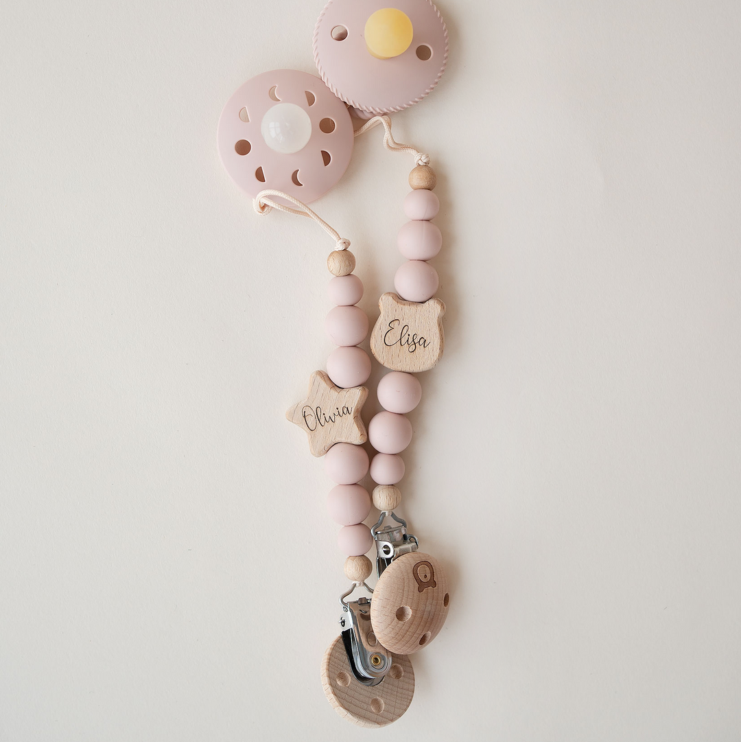 JBØRN Star Pacifier Clip - Personalisable Baby Products Sold and Personalised by JustBørn