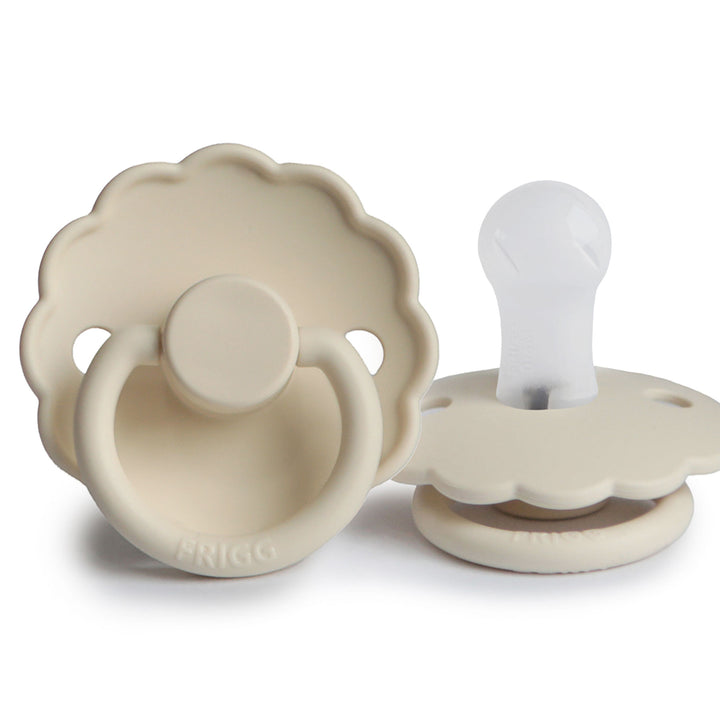 FRIGG Daisy Silicone Pacifiers Cream - Personalisable Baby Products Sold and Personalised by JustBørn