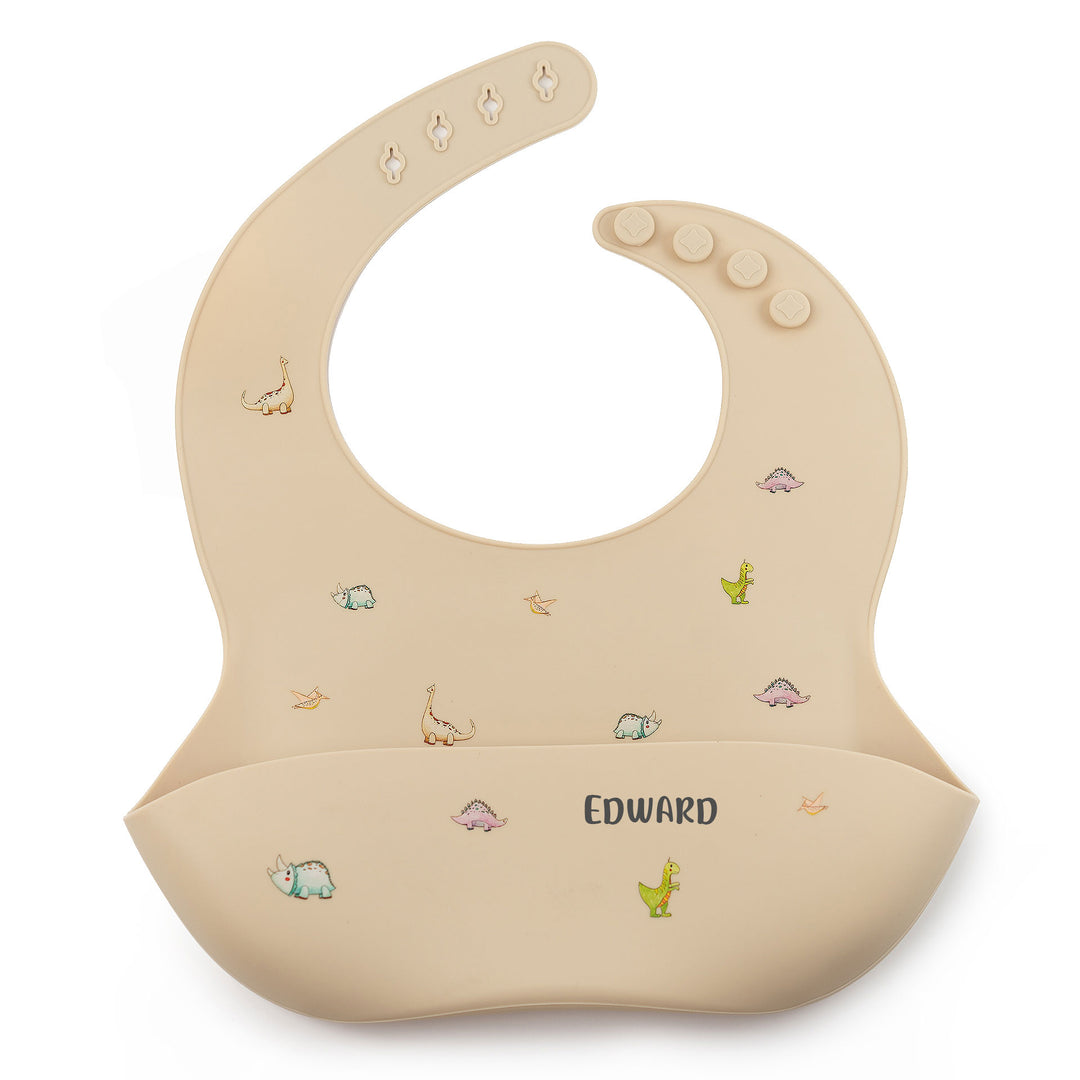 JBØRN Silicone Baby Feeding Bib | Weaning Essentials - Personalisable Baby Products Sold and Personalised by JustBørn