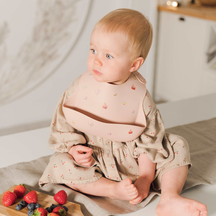 JBØRN Silicone Baby Feeding Bib | Weaning Essentials - Personalisable Baby Products Sold and Personalised by JustBørn