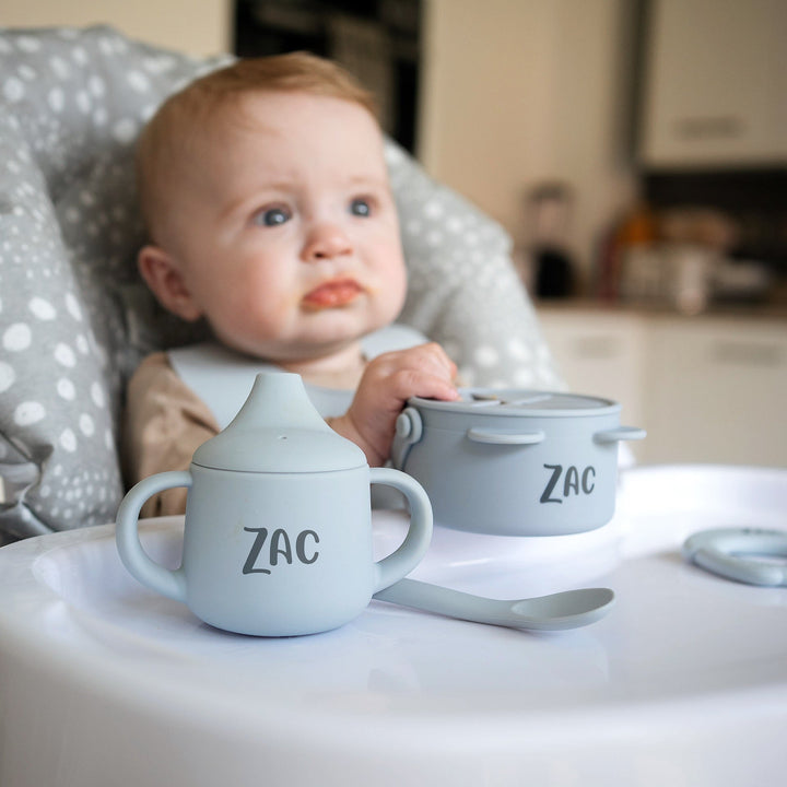 JBØRN Baby Snack Cup With Lid & Handle - Personalisable Baby Products Sold and Personalised by JustBørn