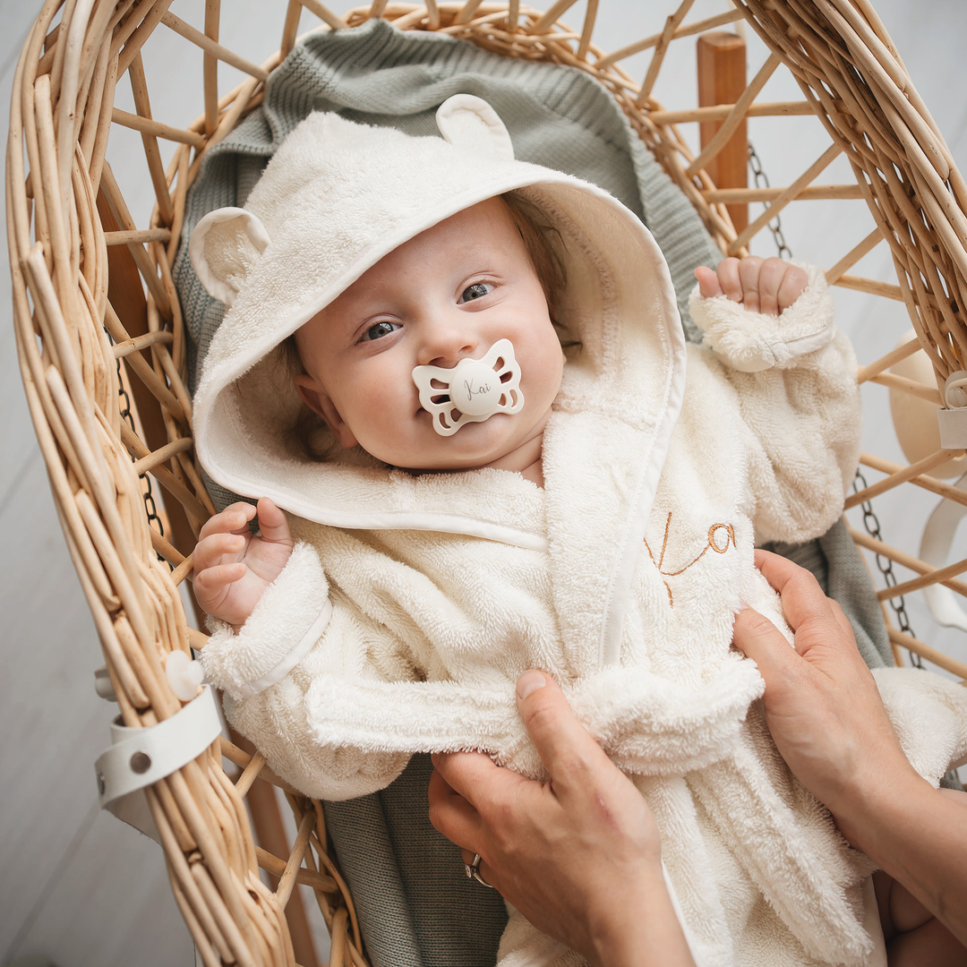 JBØRN Baby Bathrobe & Skincare Gift Set - Personalisable Baby Products Sold and Personalised by JustBørn