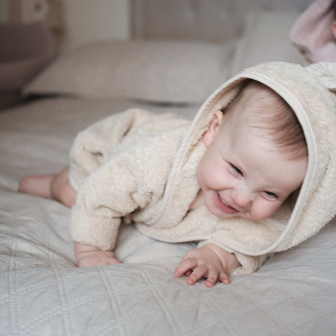 JBØRN Baby Bathrobe & Skincare Gift Set - Personalisable Baby Products Sold and Personalised by JustBørn