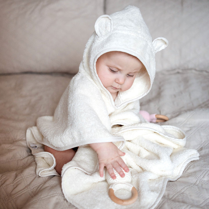 JBØRN Organic Cotton Hooded Poncho - Personalisable Baby Products Sold and Personalised by JustBørn