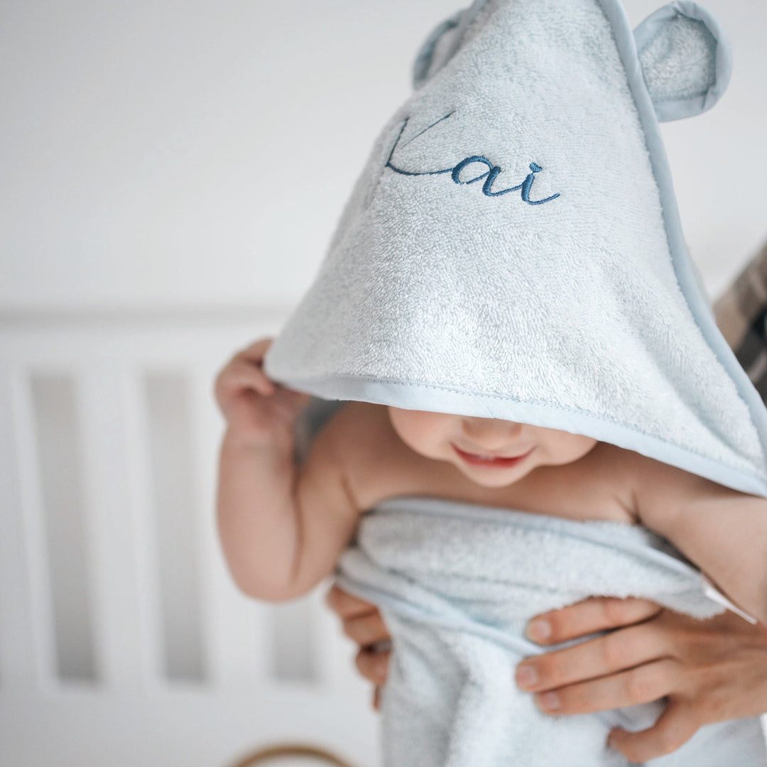 JBØRN Organic Cotton Baby Hooded Towel - Personalisable Baby Products Sold and Personalised by JustBørn