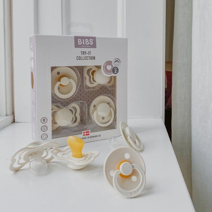 BIBS Try-It Collection - Try 4 Different Pacifiers Pack - Personalisable Baby Products Sold and Personalised by JustBørn