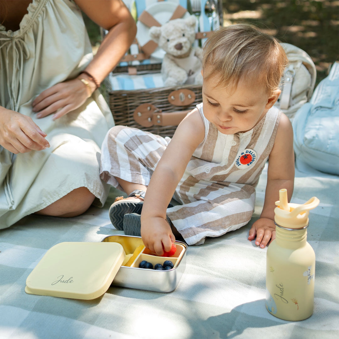 JBØRN Personalised Water Bottle & Lunch Box Set - Personalisable Baby Products Sold and Personalised by JustBørn