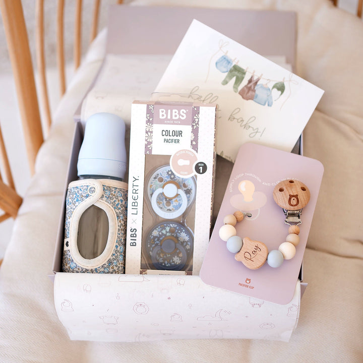 JBØRN x BIBS Liberty Collection Set | Baby Glass Bottle & Matching Pacifiers - Personalisable Baby Products Sold and Personalised by JustBørn
