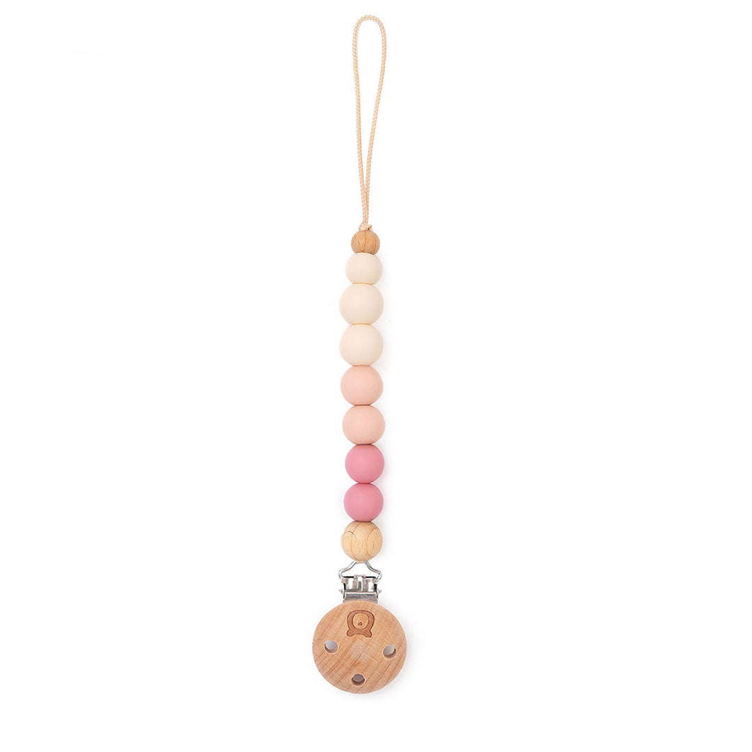 JBØRN Colour Block Pacifier Clip Peony No - Personalisable Baby Products Sold and Personalised by JustBørn
