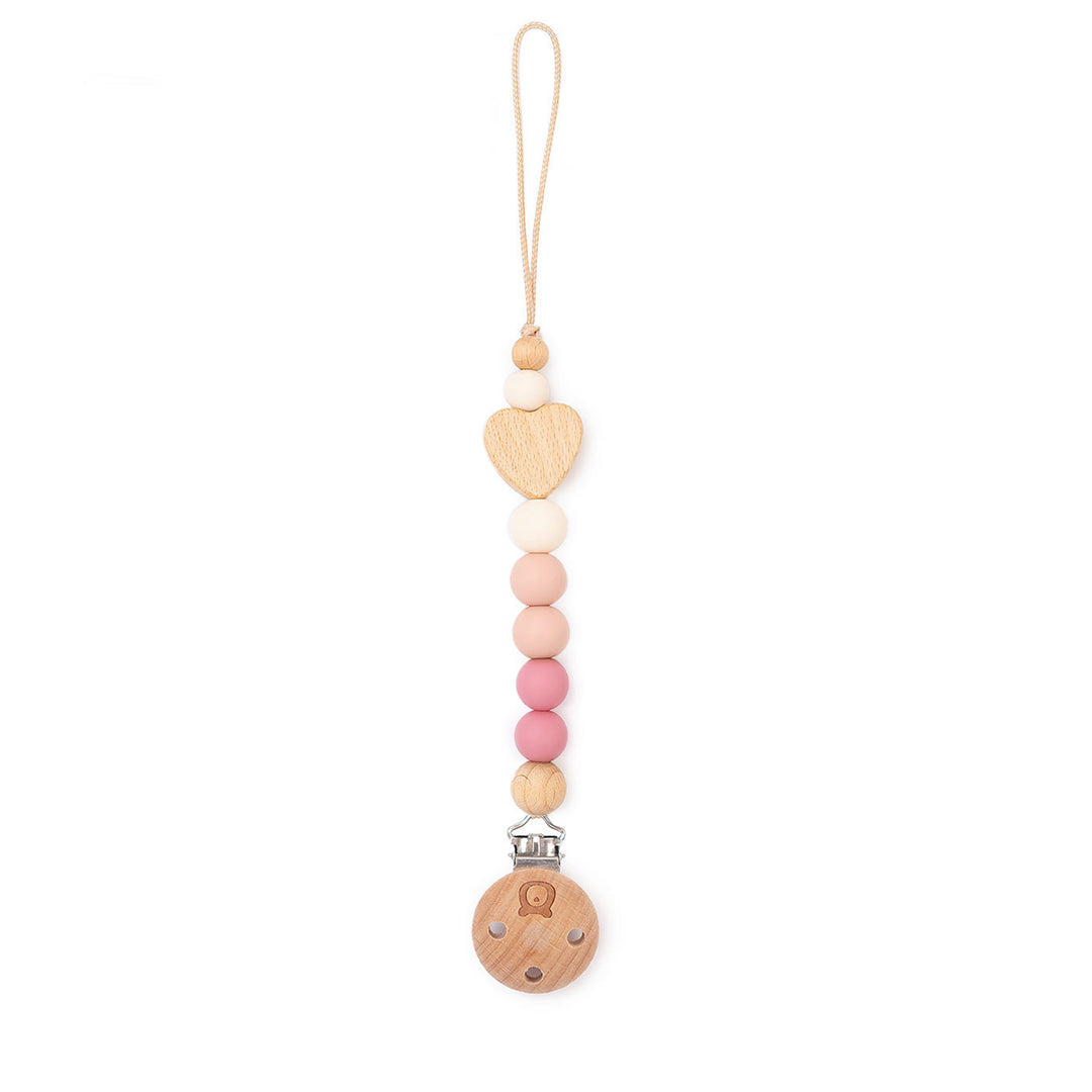 JBØRN Heart Pacifier Clip | Colour Block - Personalisable Baby Products Sold and Personalised by JustBørn