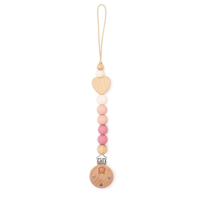 JBØRN Heart Pacifier Clip | Colour Block - Personalisable Baby Products Sold and Personalised by JustBørn