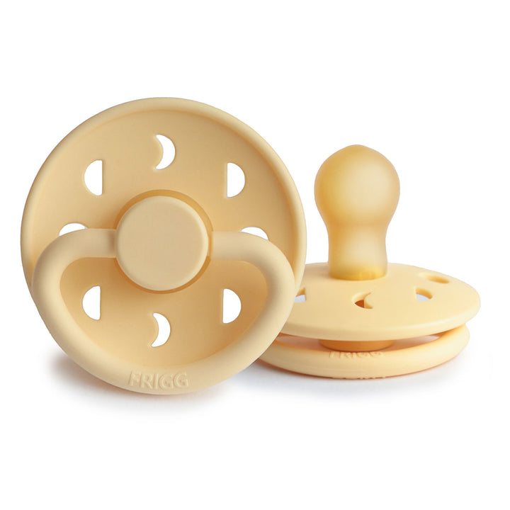FRIGG Moon Natural Rubber Latex Pacifiers | Personalised Pale Daffodil - Personalisable Baby Products Sold and Personalised by JustBørn